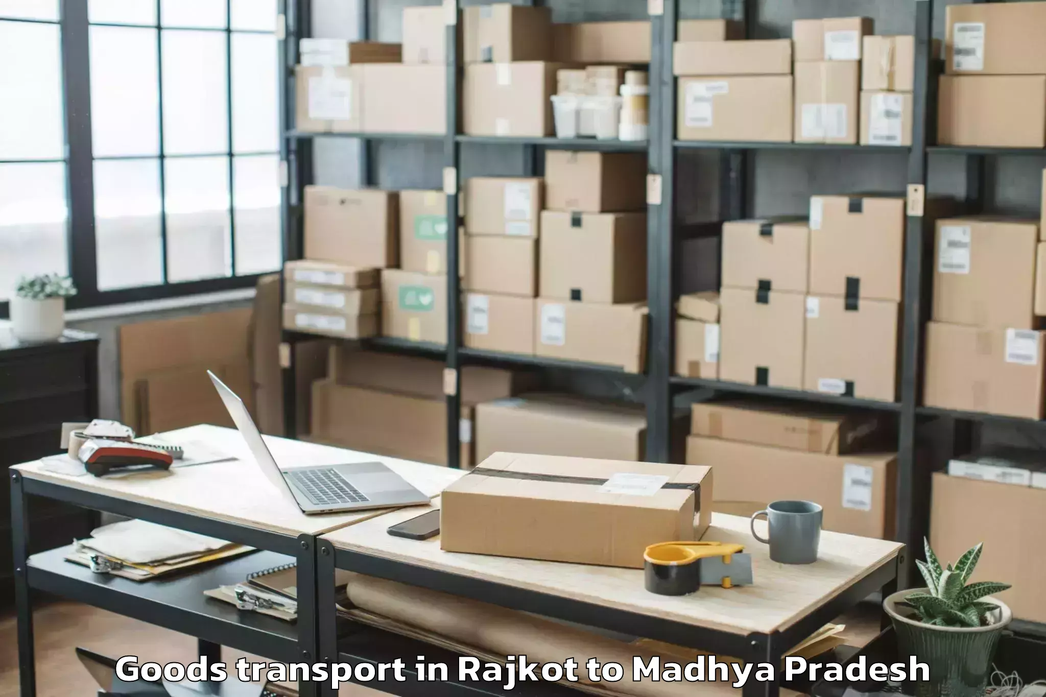 Quality Rajkot to Abhilashi University Bhopal Goods Transport